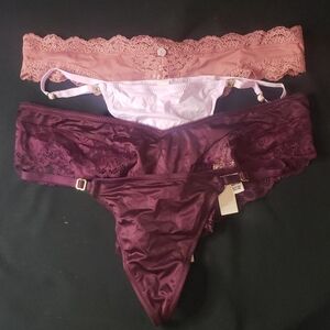 Victoria's Secret Lace Panties Set - Pink, White, and Purple